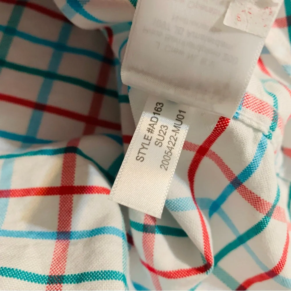 J. Crew Mens Flex Long Sleeve Oxford Checkered Button Up Shirt Size XL Slim Fit